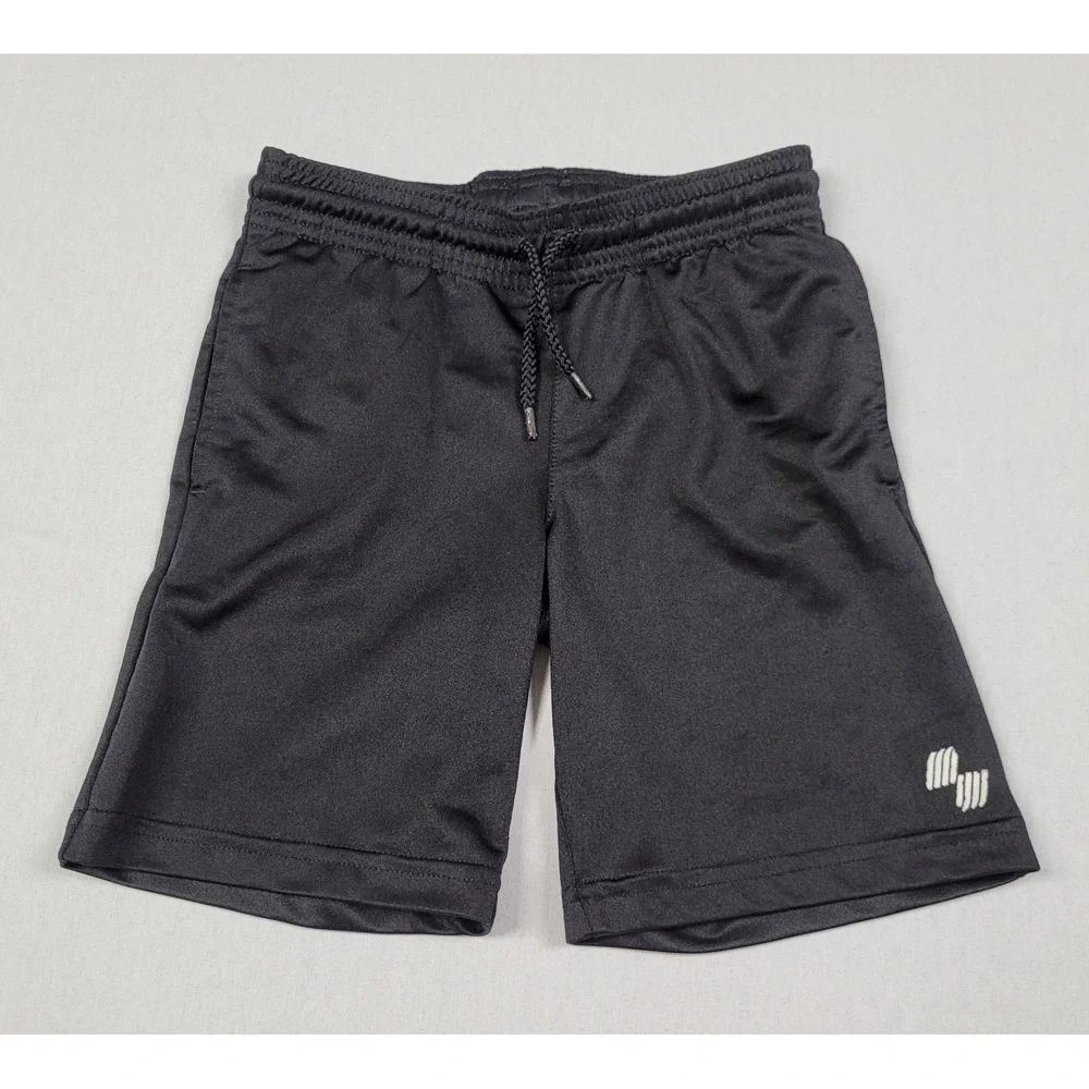 PLACE Sport Boy's Athletic Basketball Gym Black Drawstring Shorts Size S (5/6)
